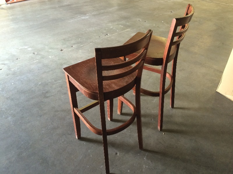 Tall wood table chairs  - lot of 2
