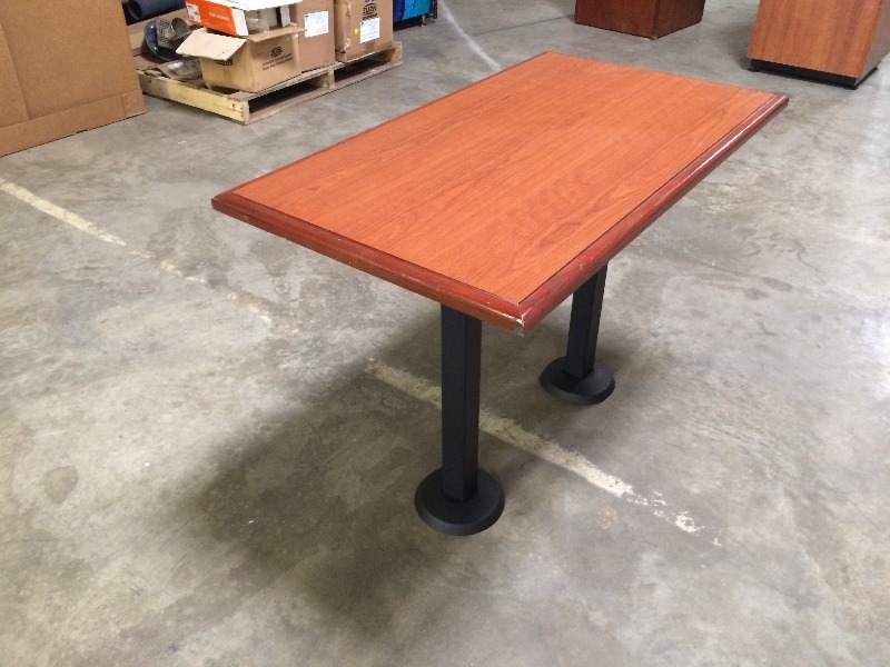 Table Top and Pedestals   Measures 42 L x 24 W x 30 high   disassembled for easy removal