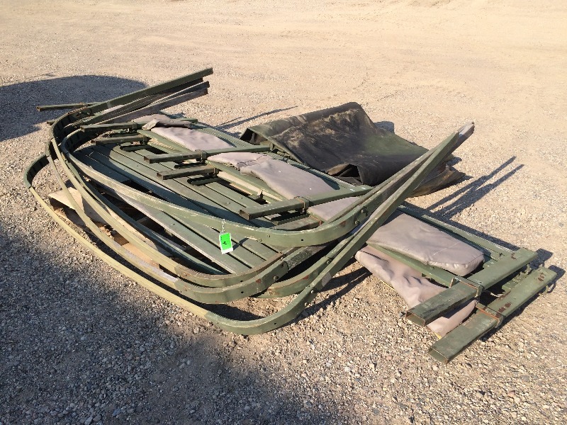 lot 4 image: Military M35 Troop Seats wbows and cover