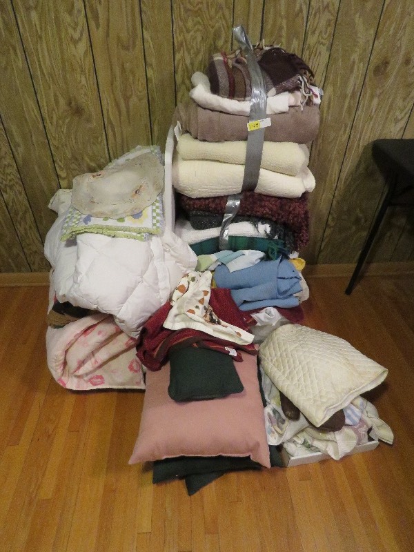 Large lot of Blankets and pillows