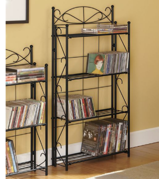 Blackjack Scroll 4-Shelf Media Rack...