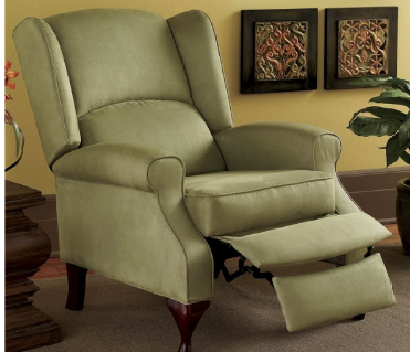 Sage Microfiber Wingback Recliner R...