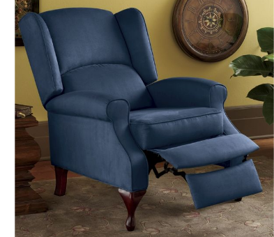 Microfiber Wingback Recliner - Blue...