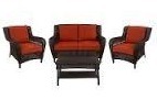 3-Piece Chelsea Cappuccino Resin Wicker Patio Loveseat, Chairs &  Furniture Set -
