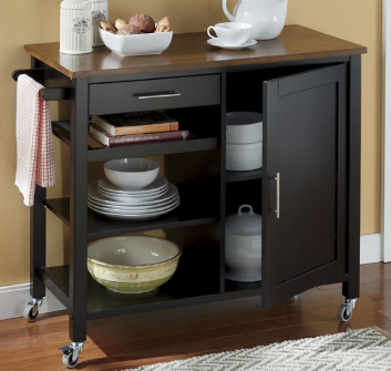 Butcher Block Storage Cabinet-open ...