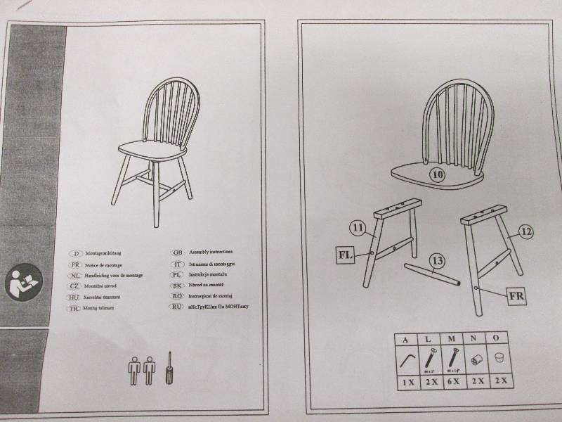 Wooden chair Assembly required...