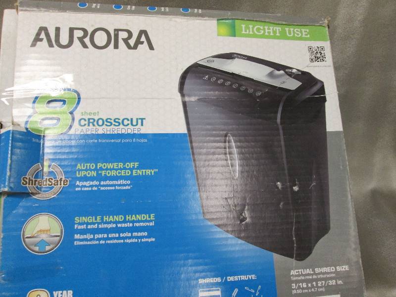 lot 47 image: Aurora 8 sheet crosscut shredder fo...