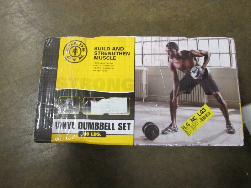 lot 65 image: Goulds Gym Vinyl Dumbbell Set...