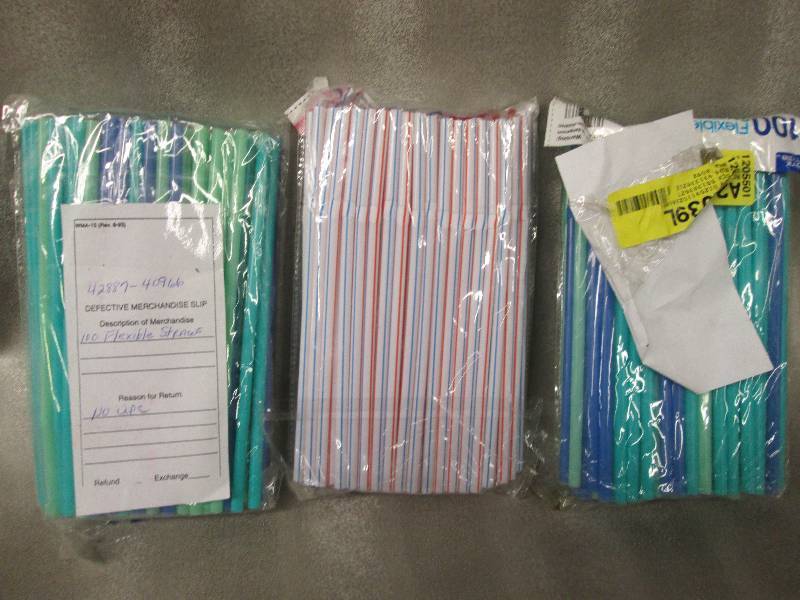 lot 73 image: 3 pkg of 100 flexible straws...