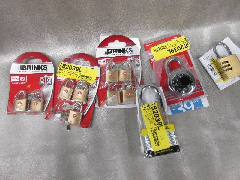 lot 77 image: Brinks travel locks with keys, padl...