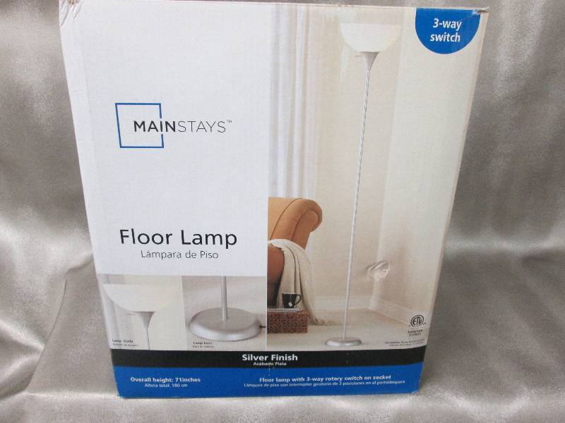 lot 82 image: Mainstays Floor Lamp 3 way switch -...