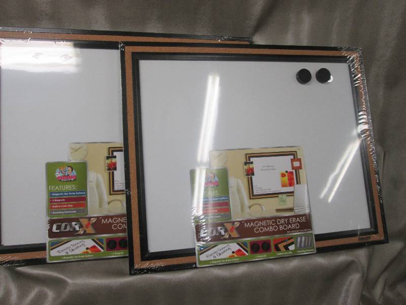 lot 97 image: CorX Magnetic Dry Erase Combo Board...