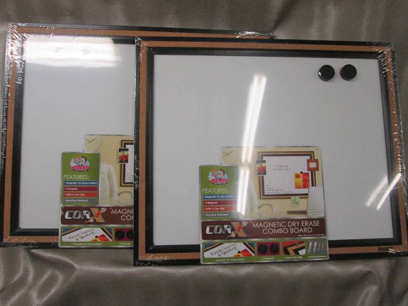 lot 98 image: CorX Magnetic Dry Erase Combo Board...