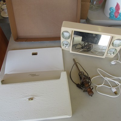 Vintage Curling Iron & Mirror