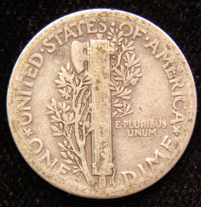 1936 MERCURY SILVER DIME VG