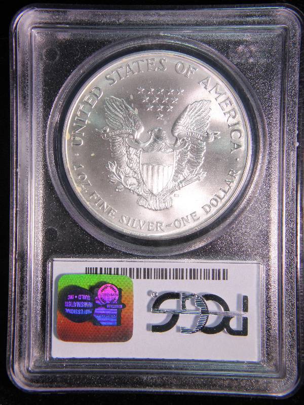 2000 AMERICAN SILVER EAGLE .999 FINE SILVER 1 TROY Oz. PCGS MS68