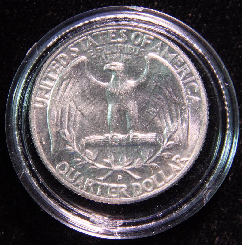1963-D WASHINGTON SILVER QUARTER BU IN AIRTITE HOLDER
