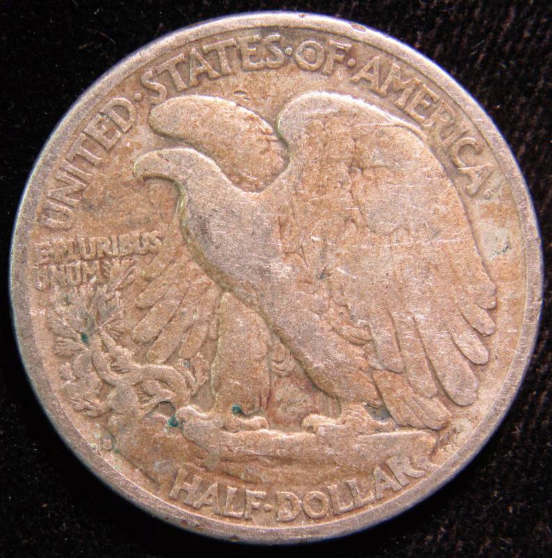 1927-S WALKING LIBERTY SILVER HALF DOLLAR VG