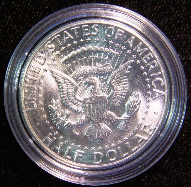 1964 KENNEDY SILVER HALF DOLLAR BU IN AIRTITE HOLDER