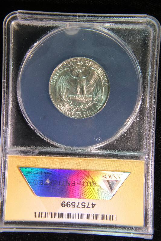 1951-D WASHINGTON SILVER QUARTER MS65 ANACS