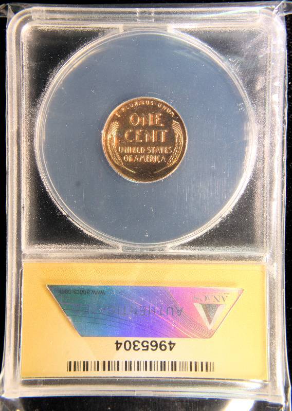 1955 PROOF WHEAT CENT PF65 RED ANACS