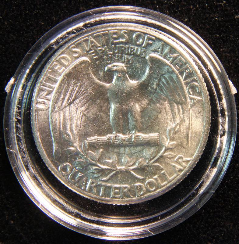 1964 WASHINGTON SILVER QUARTER BU IN AIRTITE HOLDER