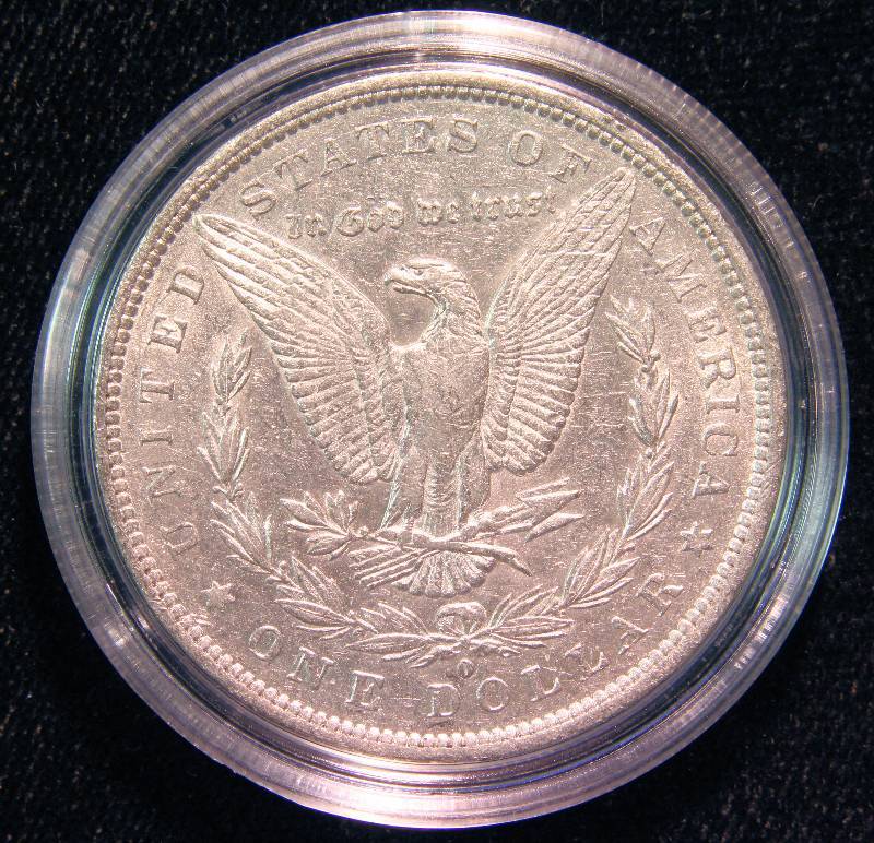 1884-O MORGAN SILVER DOLLAR AU IN AIRTITE HOLDER
