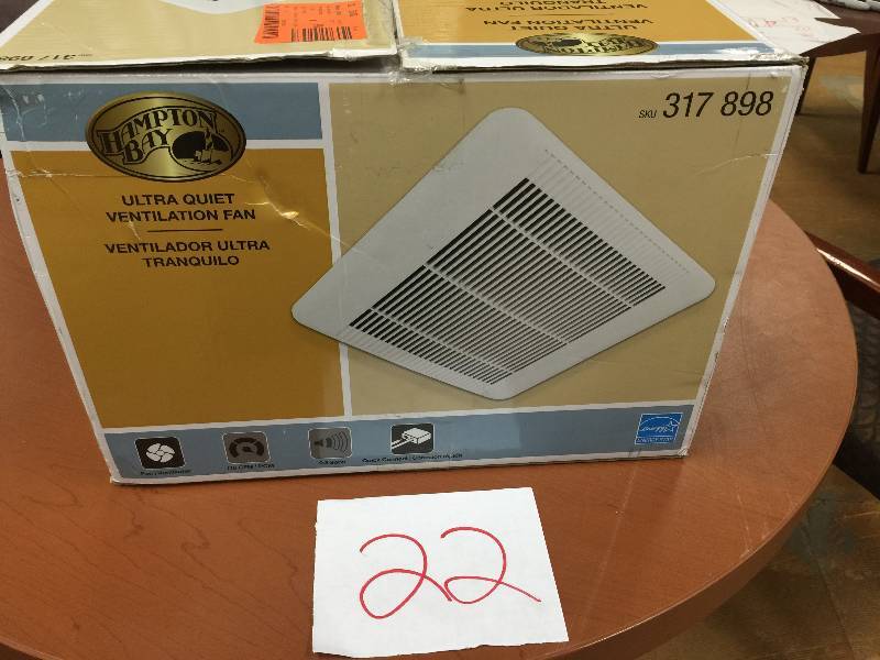 lot 22 image: Hampton Bay  110 CFM Ceiling Exhaust Bath Fan New