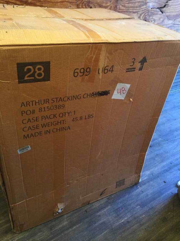 lot 48 image: Hampton Bay Arthur All-Weather Wicker Patio Stack Chairs (2-Pack) New