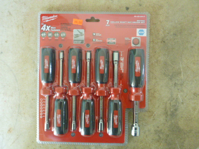 lot 69 image: Milwaukee 7 Piece Hallow Shaft Metric Nut Driver Set