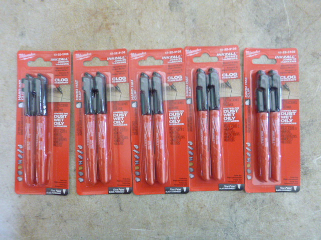 lot 75 image: 5 Packs of Milwaukee Inkzall Job Site Markers