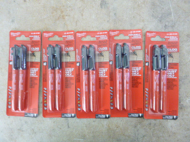 lot 77 image: 5 Packs of Milwaukee Inkzall Job Site Markers