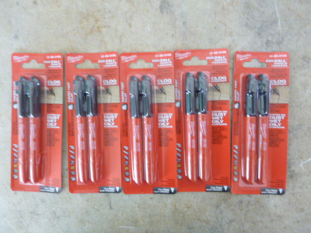 lot 78 image: 5 Packs of Milwaukee Inkzall Job Site Markers