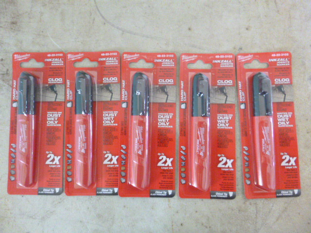 lot 79 image: 5 Packs of Milwaukee Inkzall Job Site Markers