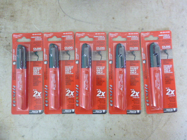 lot 81 image: 5 Packs of Milwaukee Inkzall Job Site Markers