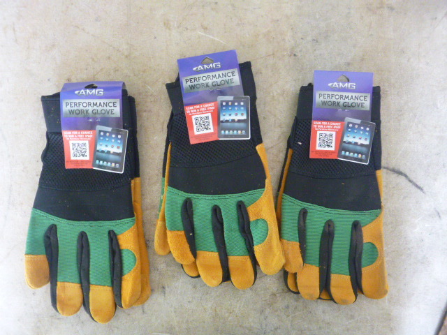 lot 146 image: 3 Pair of AMG Performance Work Gloves
