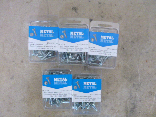 lot 247 image: 5 Packs of Hillman Hex Washer Head-Zinc Screws