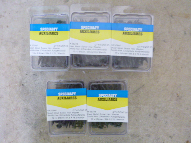 lot 249 image: 5 Packs of Hillman Sheet Metal Screw Hex Washer Screws