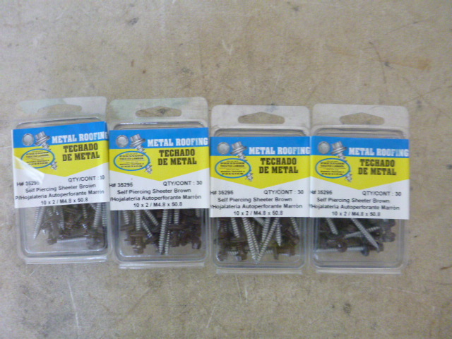 lot 251 image: 4 Packs of Self-Piercing Sheeter Brown Screws