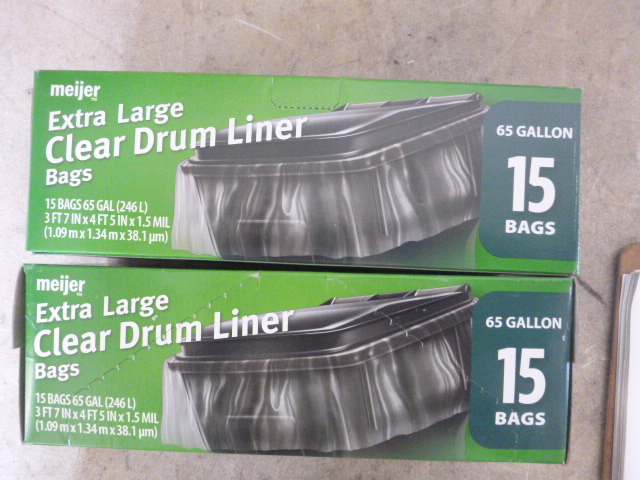 lot 299 image: 2 Boxes of Meijer Extra Large Clear Drum Liners