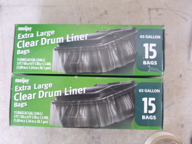 lot 301 image: 2 Boxes of Meijer Extra Large Clear Drum Liners
