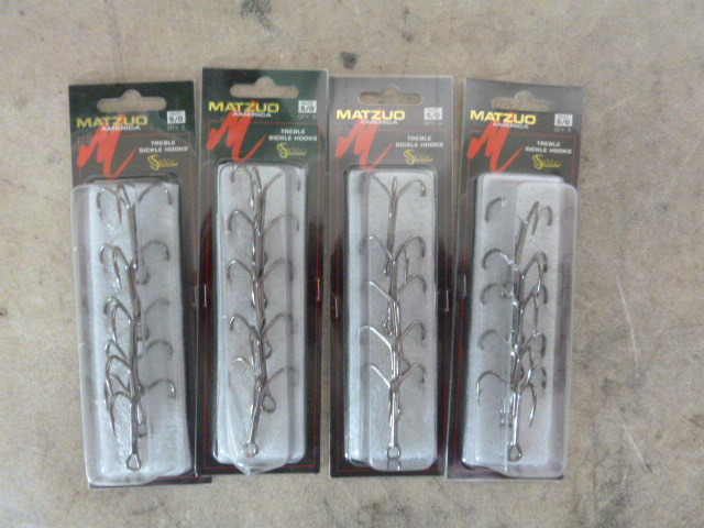 lot 386 image: 4 Packs of Matzuo Treble Sickle Hooks