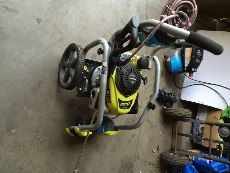 lot 5 image: Ryobi 3100-PSI 2.5-GPM Honda Gas Pressure Washer with Idle Down Model # RY80940B working conditions