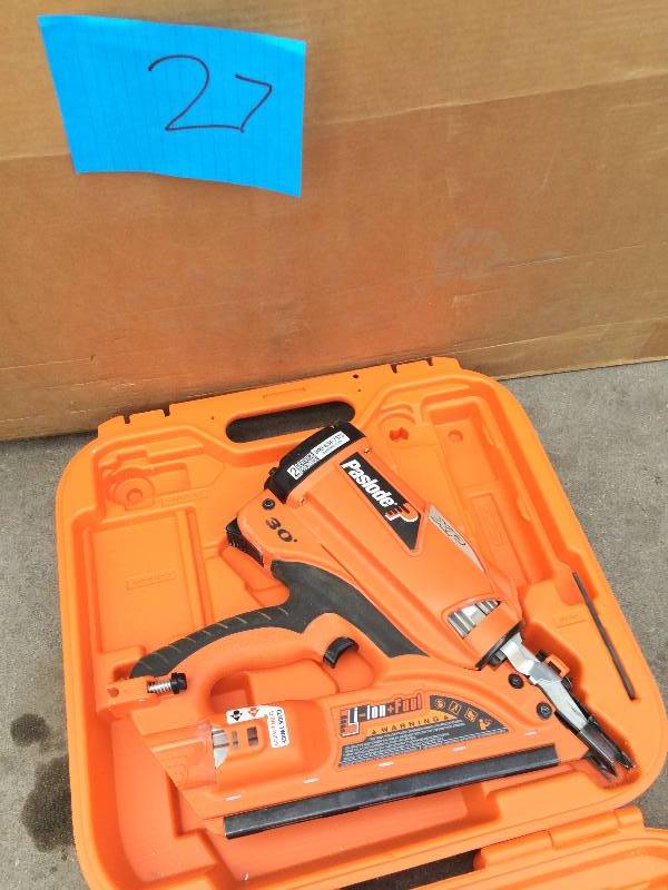 lot 27 image: Paslode CF325XP Lithium-Ion Cordless 30-degree Framing Nailer Model # 905600