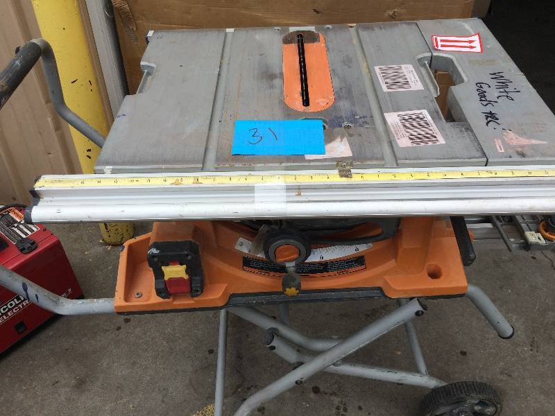 Ridgid HeavyDuty Portable Table Saw with Stand Model R4510 in working