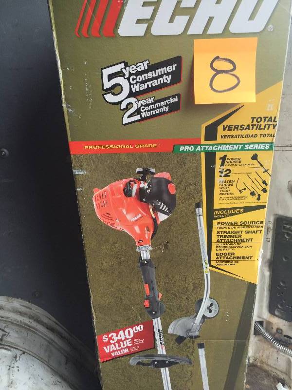 lot 8 image: ECHO 17 in. 21.2 cc Gas PAS Trimmer and Edger Kit  Model PAS-225VP New