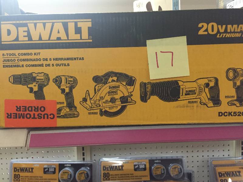 lot 17 image: DEWALT 5-Tool 20-Volt Max Lithium Ion (Li-ion) Cordless model DCK520D New