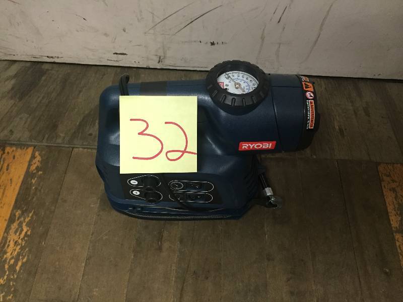 lot 32 image: Ryobi - YN600A - 12-Volt InflatorDeflator with Flashlight New