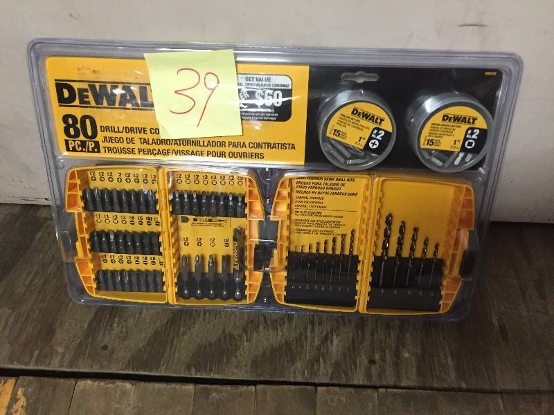 lot 39 image: Dewalt 80 Pc DrillDrive Bits New