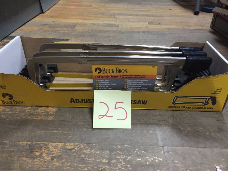 lot 25 image: Lot of 3 Buck Bros Hacksaws New